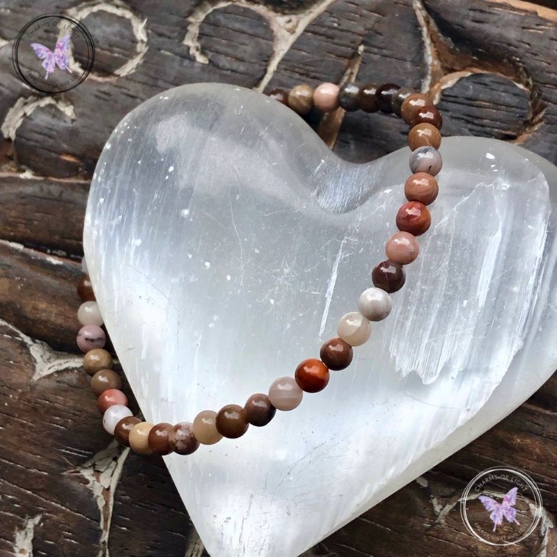 Petrified Wood Beaded Bracelet